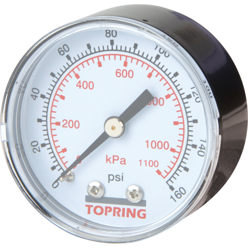 Mini Regulators - Replacement Gauge, 2" , 0 - 160 psi, Back Mount, Analogue Air Extreme Inc.