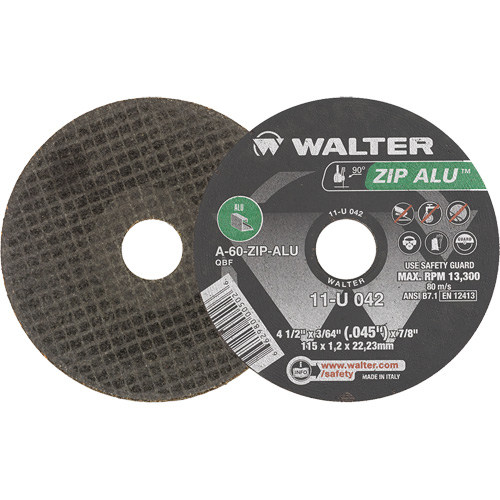 Meule &agrave; tronçonner Zip Alu, 4-1/2" x 3/64", Arbre de 7/8", Type 1, Oxyde d'aluminium, 13 300 Tr/min Air Extreme Inc.