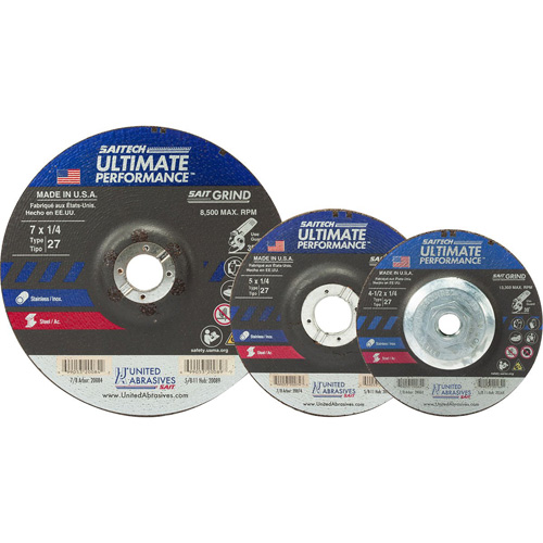 Meule Saitech Ultimate Performance, 7" x 1/4", Arbre 7/8", Oxyde d'aluminium, Type 27 Air Extreme Inc.