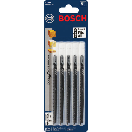 Jigsaw Blade, High-Carbon Steel, T-Shank, 4-5/8" L, 8-12 TPI Air Extreme Inc.