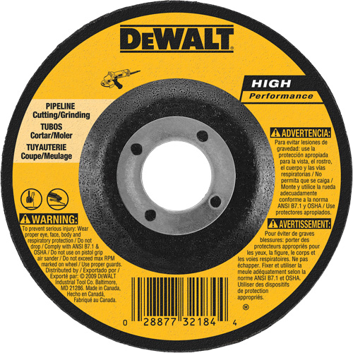 Meule haute performance pour pipeline, 5" x 1/8", Arbre 7/8", Oxyde d'aluminium, Type 27 Air Extreme Inc.