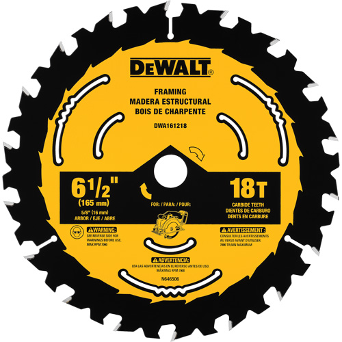 Lame de scie circulaire pour charpente, 6-1/2", 18 dents, Pour Bois Air Extreme Inc.