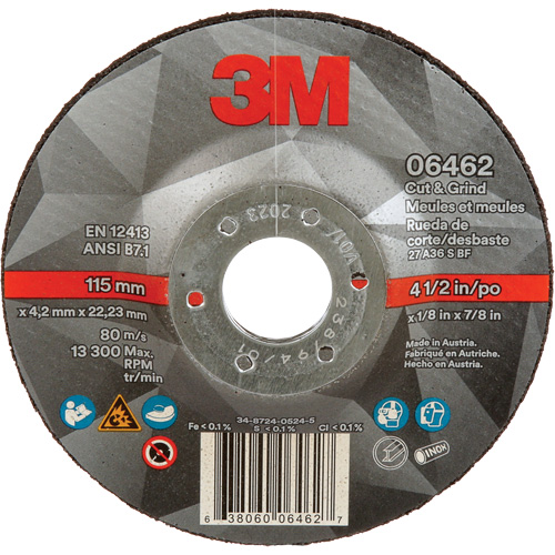 Meule &agrave; tronçonner, 4-1/2" x 1/8", Arbre de 7/8", Type 27, C&eacute;ramique Air Extreme Inc.