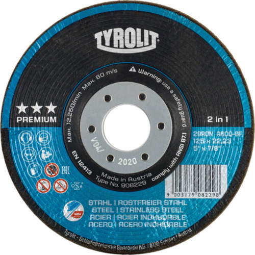 Meule &agrave; moyeu d&eacute;port&eacute; Rondeller, 4-1/2", 36 Grain, 7/8", 13 300 Tr/min, Type 29 Air Extreme Inc.