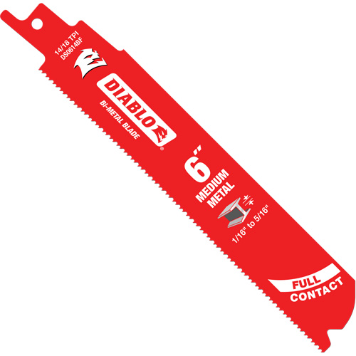 Lame de scie alternative de s&eacute;rie moyenne pour le m&eacute;tal, Bim&eacute;tal, 14-18 Dents par pouce, 6" lo x 1" la Air Extreme Inc.