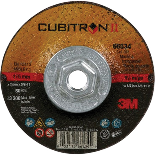 Cubitron II Cut-Off Wheel, 4-1/2" x 1/8", 5/8"-11 Arbor, Type 27, Ceramic Air Extreme Inc.