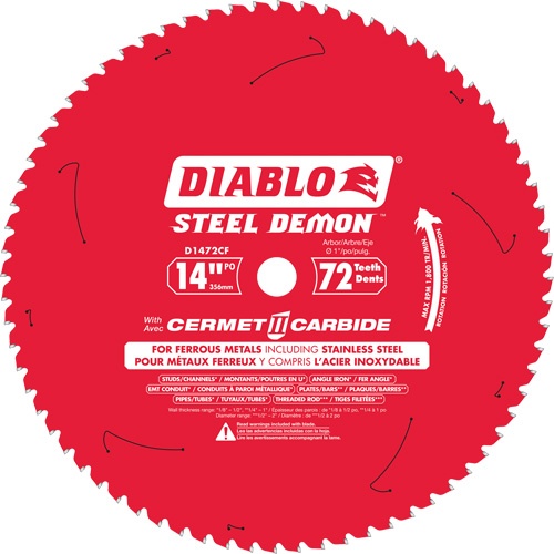 Lame de scie circulaire Cermet II Steel Demon, 14", 72 dents, Pour M&eacute;tal Air Extreme Inc.