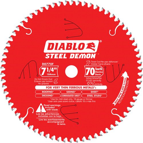 Lame de scie &agrave; d&eacute;couper Steel Demon, 7-1/4", 70 dents, Pour M&eacute;tal Air Extreme Inc.
