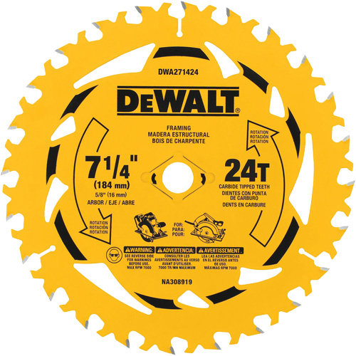 Lame de scie circulaire, 7-1/4", 24 dents, Pour Bois Air Extreme Inc.