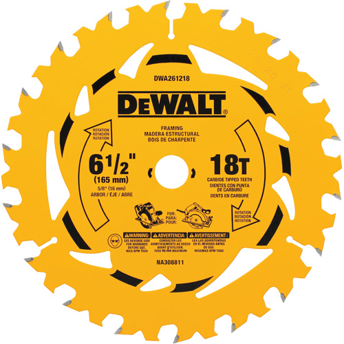 Lame de scie circulaire &agrave; charpente, 6-1/2", 18 dents, Pour Bois Air Extreme Inc.