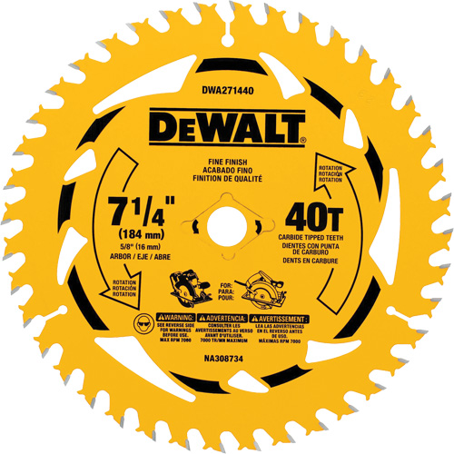 Lame de scie circulaire, 7-1/4", 40 dents, Pour Bois Air Extreme Inc.