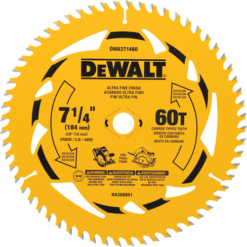 Lame de scie circulaire, 7-1/4", 60 dents, Pour Bois Air Extreme Inc.