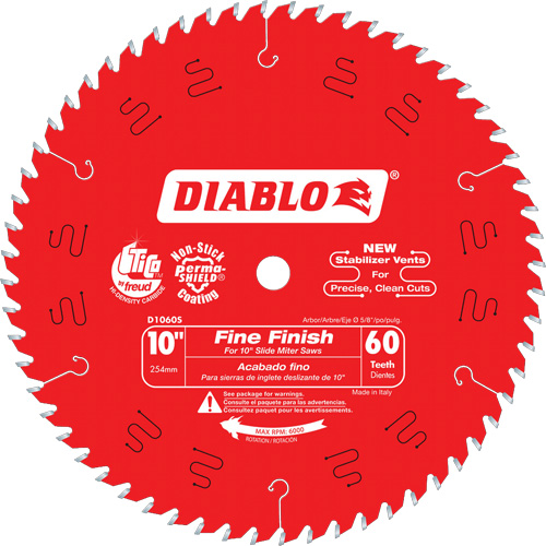 Lames de scie pour entrepreneur - Lames de scie finition fine, 10", 60 dents, Pour Bois Air Extreme Inc.