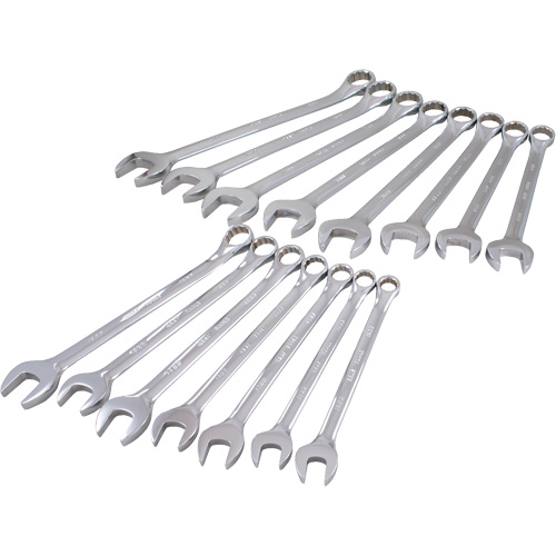 Mirror Chrome Wrench Set, Combination, 15 Pieces, Metric Air Extreme Inc.