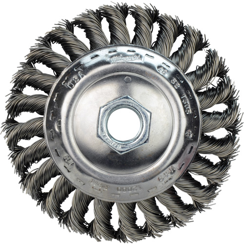 Twist Know Wire Wheel, 4" Dia., 0.02" Fill, 5/8"-11 Arbor, Carbon Steel Air Extreme Inc.