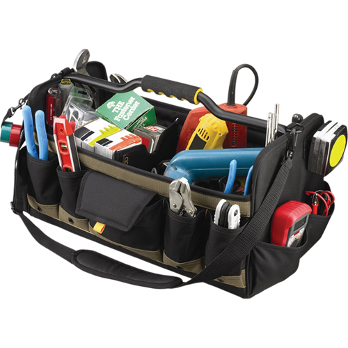 Open Top 20" Soft Side Tool Boxes, Polyester, 27 Pockets, Black Air Extreme Inc.
