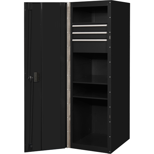 RX Series Side Cabinet, 3 Drawers, 19" W x 25" D x 61" H, Black Air Extreme Inc.
