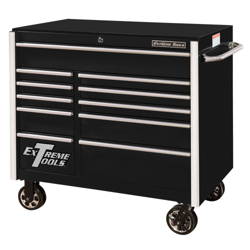 RX Series Rolling Tool Cabinet, 11 Drawers, 41-1/2" W x 25-1/2" D x 40-1/2" H, Black Air Extreme Inc.