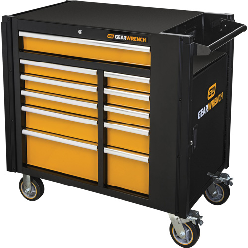 Chariot &agrave; outils &eacute;lectrique, 11 tiroirs, 42-1/2" la x 24-7/16" p x 41" h, Noir/Orange Air Extreme Inc.