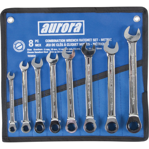 Fixed Head Wrench Set, Combination, 8 Pieces, Metric Air Extreme Inc.