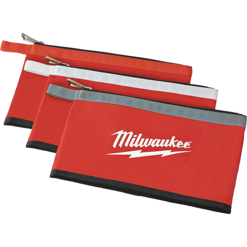 Coloured Zippered Pouches - Set of 3, Canvas, 3 Pockets, Black/Red Air Extreme Inc.