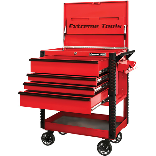 EX Deluxe Series Tool Cart, 4 Drawers, 22-7/8" L x 33" W x 44-1/4" H, Red Air Extreme Inc.