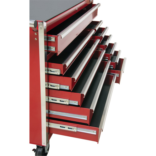 Industrial Tool Cart, 12 Drawers, 56" W x 24-1/2" D x 38-1/8" H, Red Air Extreme Inc.