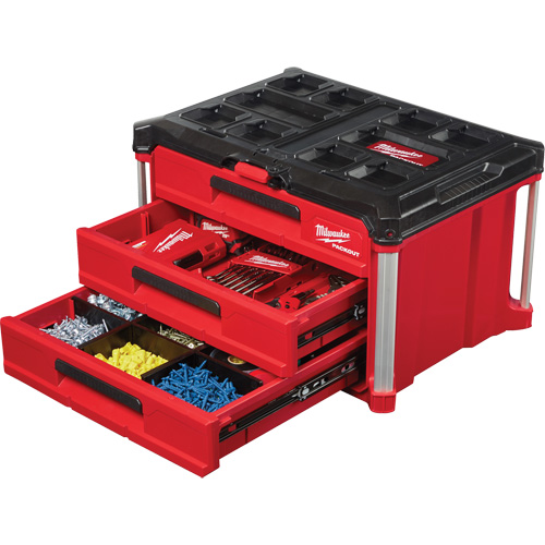 Boîte &agrave; outils avec 3 tiroirs Packout, 16-1/3" x 14-1/3" x 22-1/5", Noir/Rouge Air Extreme Inc.