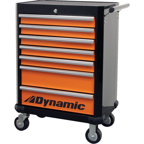 Armoire roulante, 7 tiroirs, 28" la x 18" p x 40" h, Noir/Orange Air Extreme Inc.