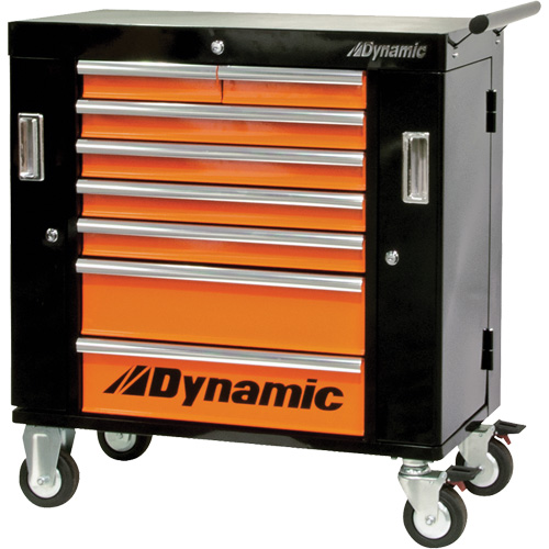 Armoire roulante, 8 tiroirs, 36" la x 18" p x 39-1/4" h, Noir/Orange Air Extreme Inc.