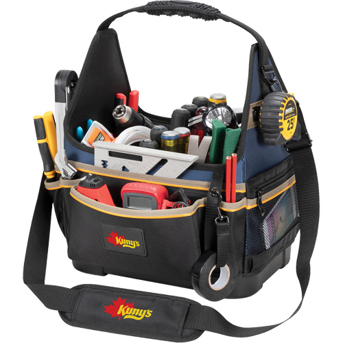 Molded Base Electrical/HVAC Tool Carrier, Ballistic Polyester, 20 Pockets, Black/Blue Air Extreme Inc.