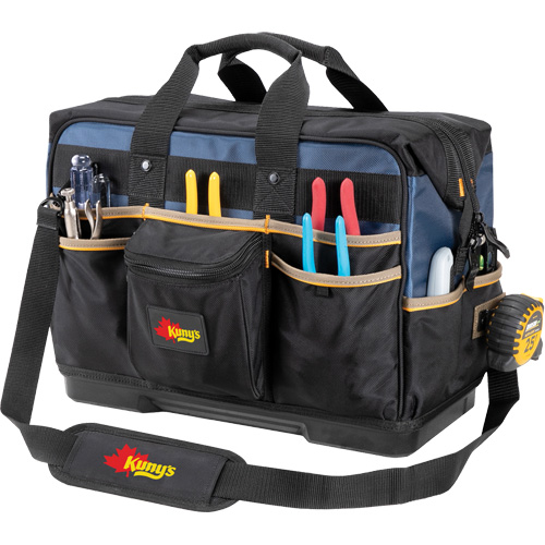 Molded Base Contractor's Closed-Top Tool Bag, Ballistic Polyester, 29 Pockets, Black/Blue Air Extreme Inc.