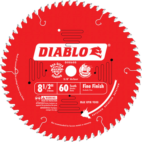 Lames de scie pour entrepreneur - Lames de scie finition fine, 8-1/2", 60 dents, Pour Bois Air Extreme Inc.