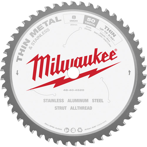 Dry Cut Circular Saw Blade, 8", 50 Teeth, Metal Use Air Extreme Inc.