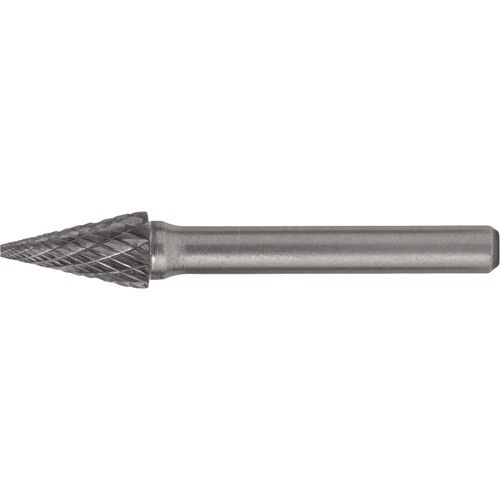 Solid Carbide Burrs - Pointed Cone Shape, SM-42, 1/8" Dia., 1/8" Shank, 7/16" Depth of Cut Air Extreme Inc.
