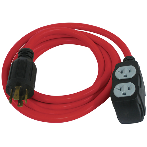 Rallonge pour g&eacute;n&eacute;ratrice, SJTW, AWG 12/3, 30 A, 4 prise(s), 10' Air Extreme Inc.