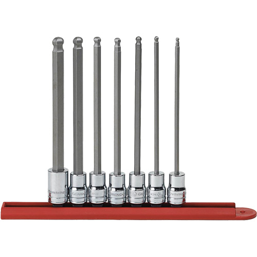 SAE Long Ball End Bit Socket Set, Hex, 3/8" Drive, 7 Pcs Air Extreme Inc.