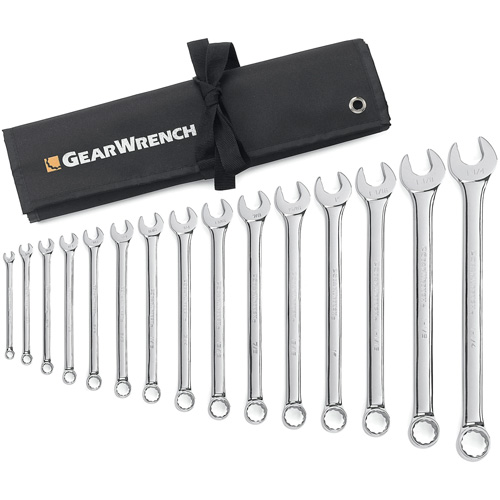 Jeu de cl&eacute;s longues &agrave; coupe &agrave; 12 pans avec pochette &agrave; outils roulable, Combinaison, 15 morceaux, Imp&eacute;rial Air Extreme Inc.