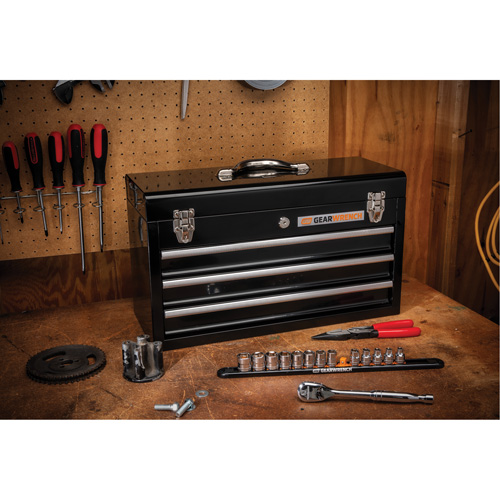 Portable Tool Box, 20" W, 3 Drawers, Black Air Extreme Inc.