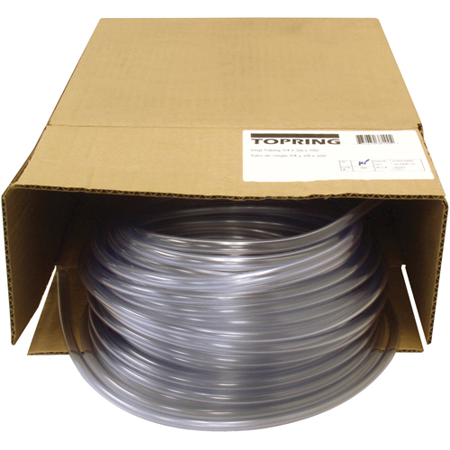Tubing, Air/Water, 0.375" OD x 100' L, PVC, Clear, 55 PSI @ 20°C Air Extreme Inc.