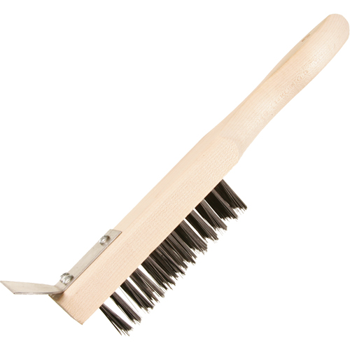Brosse de nettoyage avec racloir, Acier, 5 x 13 rangs de fils, Longueur 11-3/8" Air Extreme Inc.