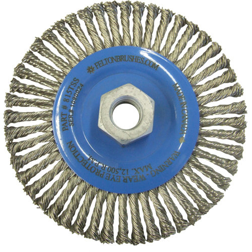 Wire Wheel Brushes, 5-7/8" Dia., 0.02" Fill, 5/8"-11 Arbor, Stainless Steel Air Extreme Inc.