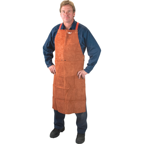 Leather Apron, Bib, 42" L, Lava Brown Air Extreme Inc.