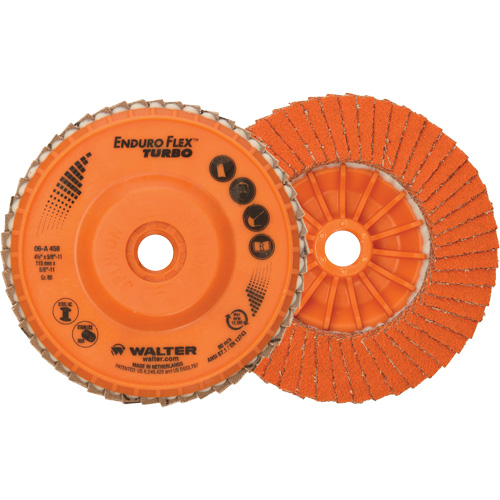 Enduro-Flex Turbo Flap Disc, 4-1/2" x 5/8"-11, Type 27S, 80 Grit, Ceramic Air Extreme Inc.