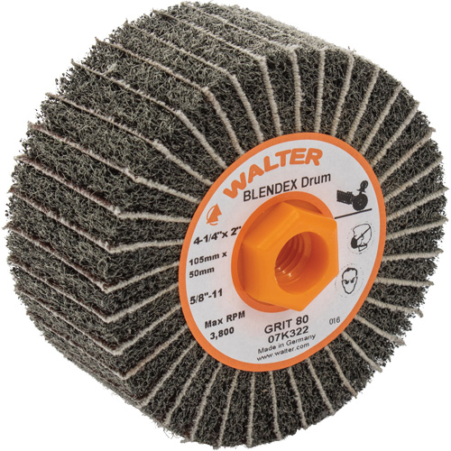 Two-In-One Finishing Drums, 4-1/4" Dia. x 2" W, 5/8"-11 Arbor, 80 Grit Air Extreme Inc.