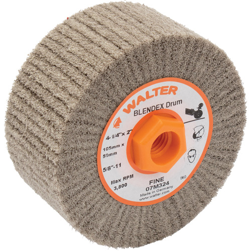Tambour de conditionnement de surface Blendex, 4-1/4" dia. x 2" la, 5/8"-11 Arbre, Grain Fin Air Extreme Inc.