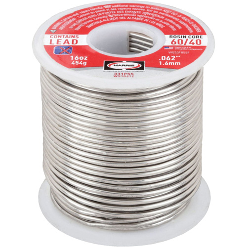 60/40 Leaded Rosin Core Solder, Lead-Based, 60% Tin 40% Lead, Rosin Core, 1/16" Dia. Air Extreme Inc.
