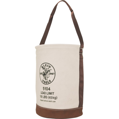 Seau avec fond en cuir, 17" h, Toile, Beige Air Extreme Inc.