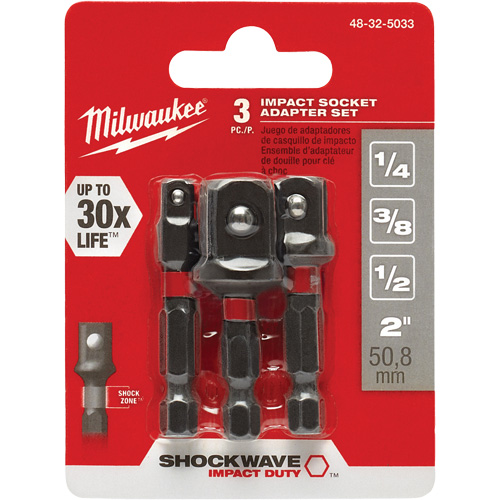 Shockwave Impact Driver Socket Adapter Set, 1/4" Drive Size, Ball, 1-7/8" L Air Extreme Inc.