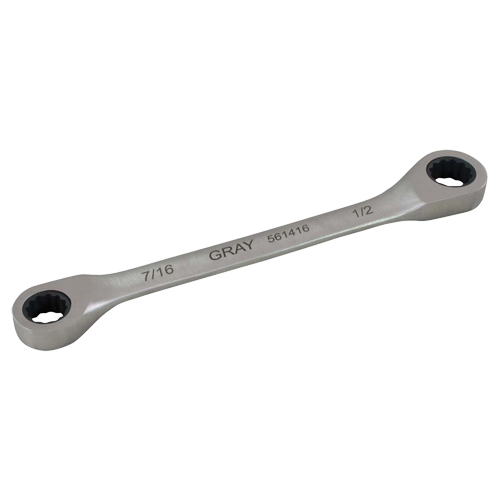 Double Box End Gear Ratcheting Wrench, 12 Point, 7/16" x 1/2", Plain Finish Air Extreme Inc.